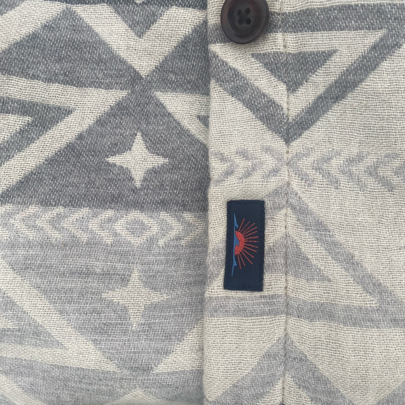 NWT FAHERTY X Doug Good Feather Organic Cotton Overshirt In Ivory North Star(S) - Picture 8 of 13